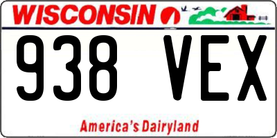 WI license plate 938VEX