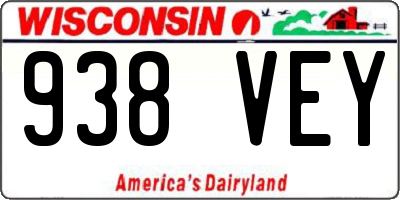 WI license plate 938VEY