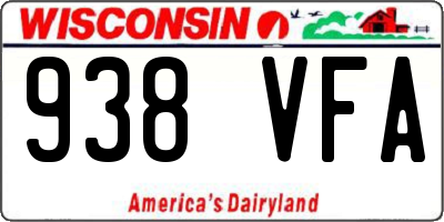 WI license plate 938VFA