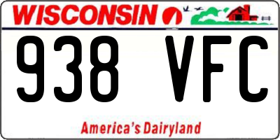 WI license plate 938VFC
