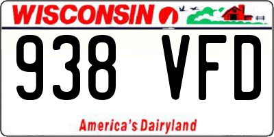 WI license plate 938VFD