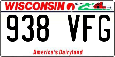 WI license plate 938VFG