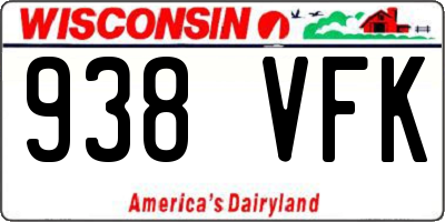 WI license plate 938VFK