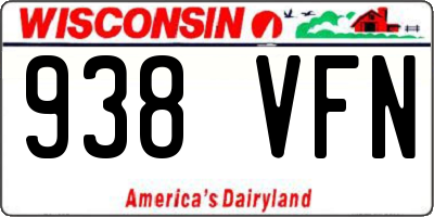 WI license plate 938VFN