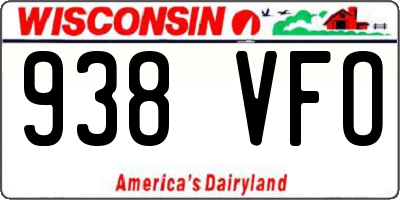 WI license plate 938VFO