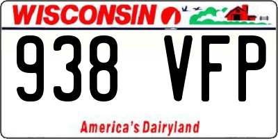 WI license plate 938VFP