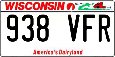 WI license plate 938VFR
