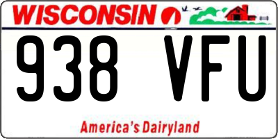WI license plate 938VFU