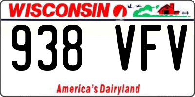 WI license plate 938VFV