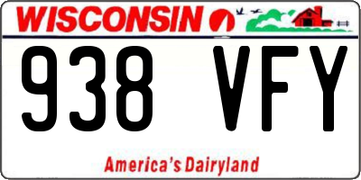 WI license plate 938VFY