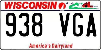 WI license plate 938VGA