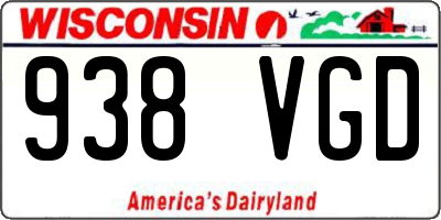 WI license plate 938VGD