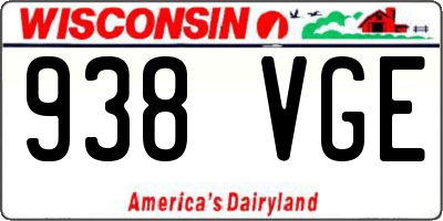 WI license plate 938VGE