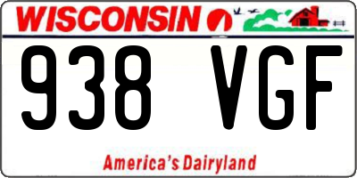 WI license plate 938VGF