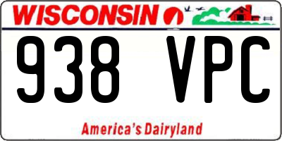WI license plate 938VPC