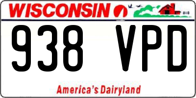WI license plate 938VPD