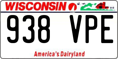 WI license plate 938VPE