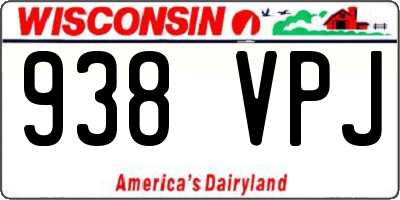 WI license plate 938VPJ