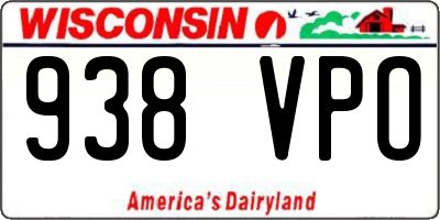 WI license plate 938VPO