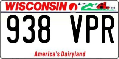 WI license plate 938VPR