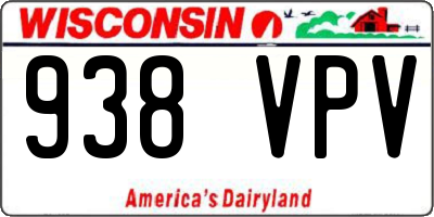 WI license plate 938VPV