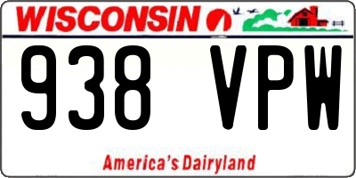 WI license plate 938VPW
