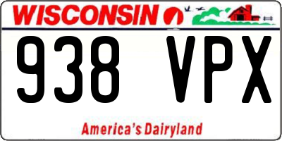 WI license plate 938VPX