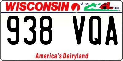 WI license plate 938VQA