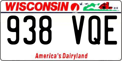 WI license plate 938VQE