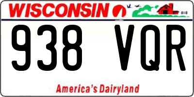 WI license plate 938VQR