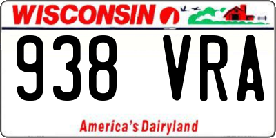 WI license plate 938VRA