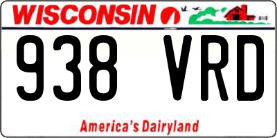 WI license plate 938VRD