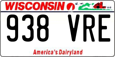 WI license plate 938VRE