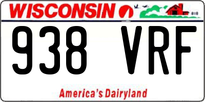 WI license plate 938VRF