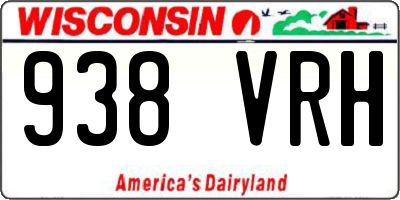 WI license plate 938VRH