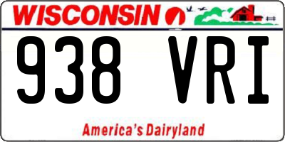 WI license plate 938VRI