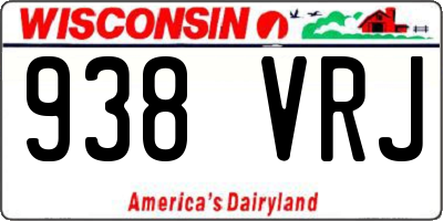 WI license plate 938VRJ