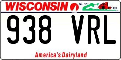 WI license plate 938VRL