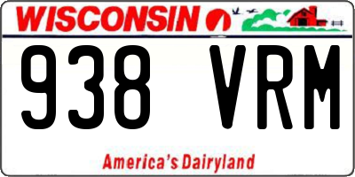 WI license plate 938VRM