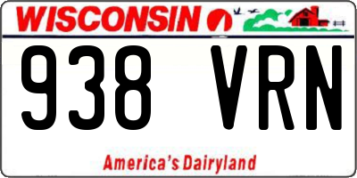 WI license plate 938VRN