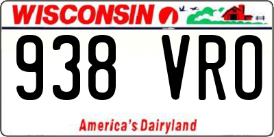 WI license plate 938VRO
