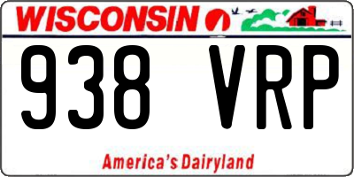 WI license plate 938VRP