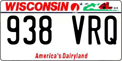 WI license plate 938VRQ