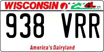 WI license plate 938VRR