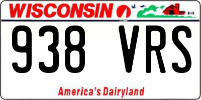 WI license plate 938VRS