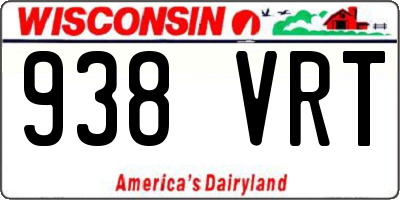 WI license plate 938VRT