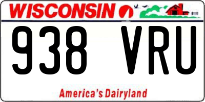 WI license plate 938VRU