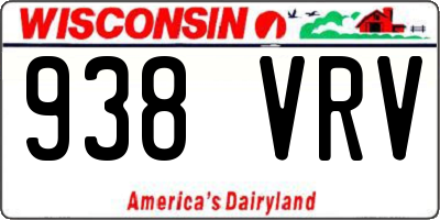 WI license plate 938VRV