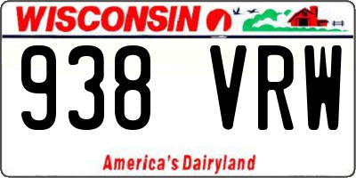 WI license plate 938VRW