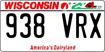 WI license plate 938VRX